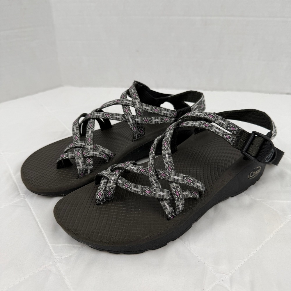 Chaco Z1 Classic Sport Sandals Womens 9 Gray Purple Adjustable Hiking Outdoor - Picture 2 of 13